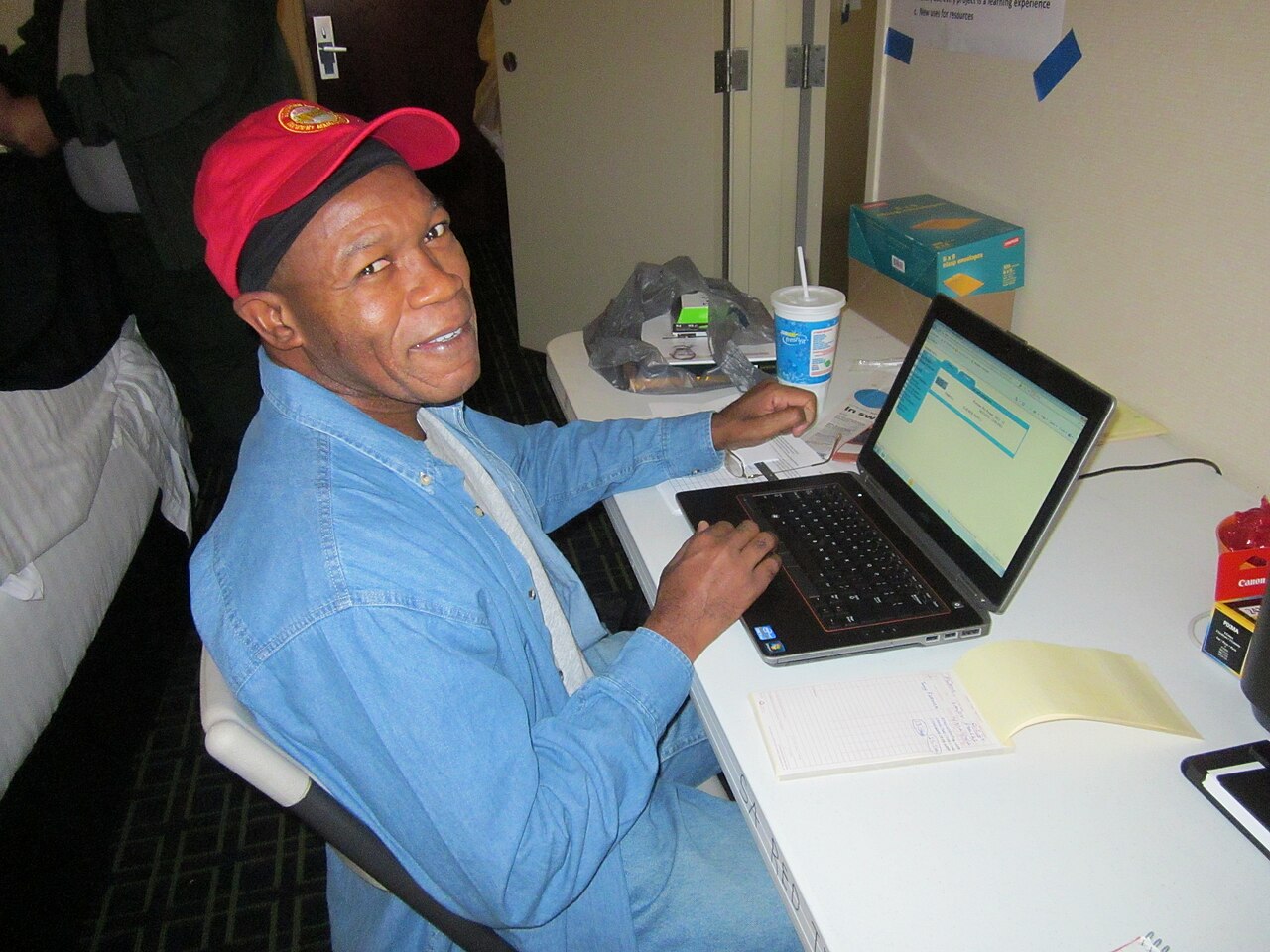 IT specialist working on a computer