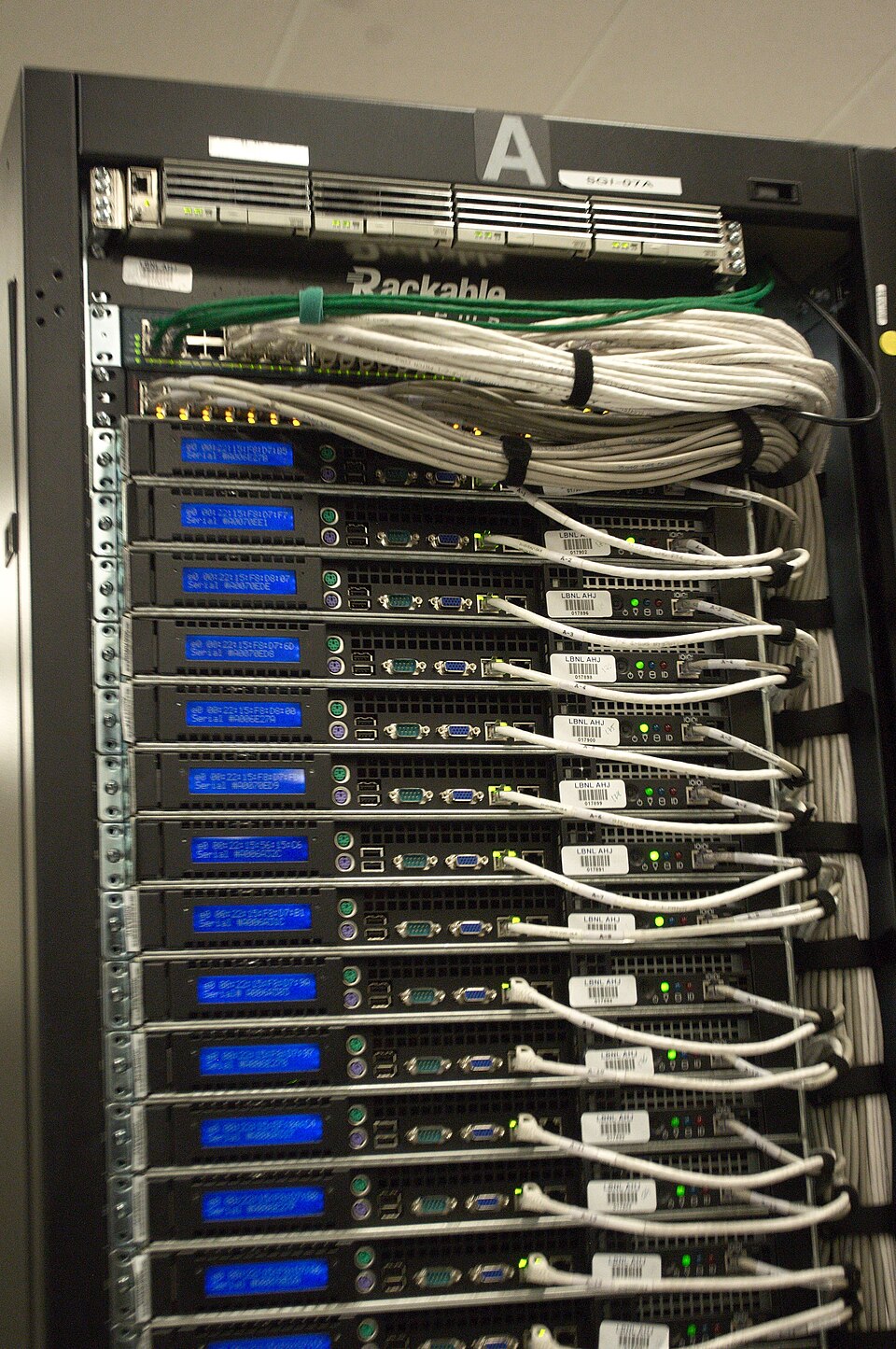 Server rack equipment used for business backup infrastructure